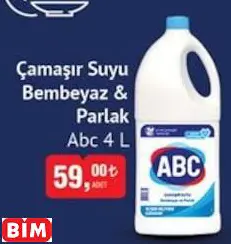 ABC ÇAMAŞIR SUYU BEMBEYAZ & PARLAK ABC ÇAMAŞIR SUYU BEMBEYAZ & PARLAK